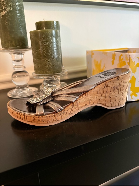 Yellow Box Shoes - Women’s Yellow Box Cindy Wedge Sandals in Pewter - 8
